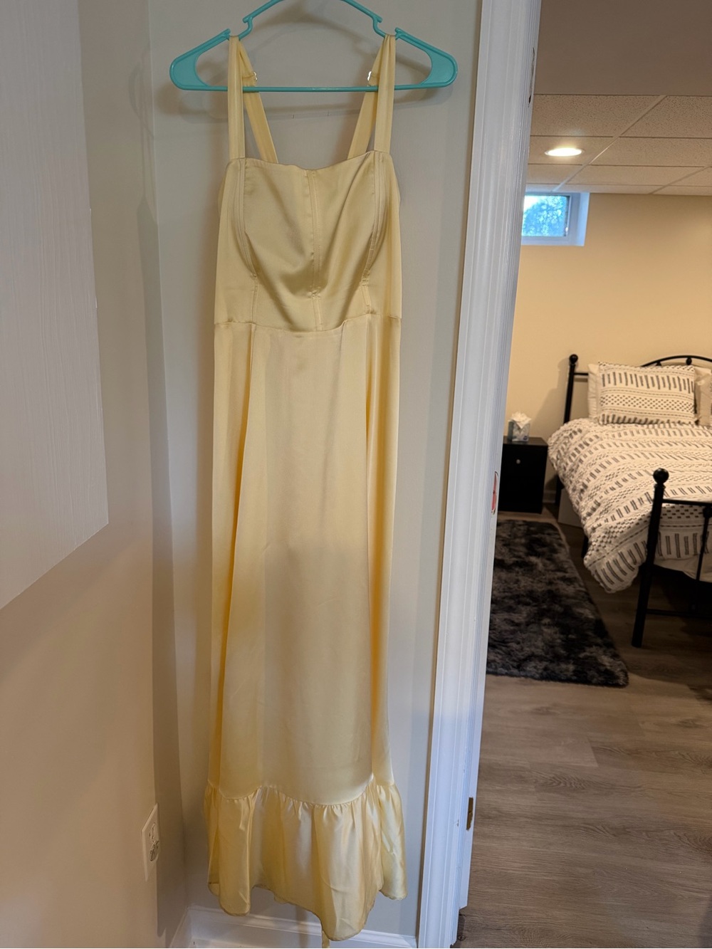 Show Me Your MuMu Pale Yellow Maxi Dress with Ruffle Hem